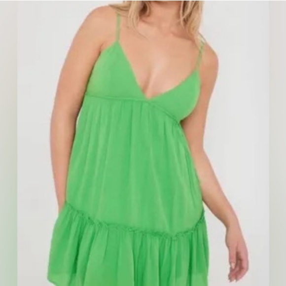 Garage green babydoll dress - Picture 2 of 4